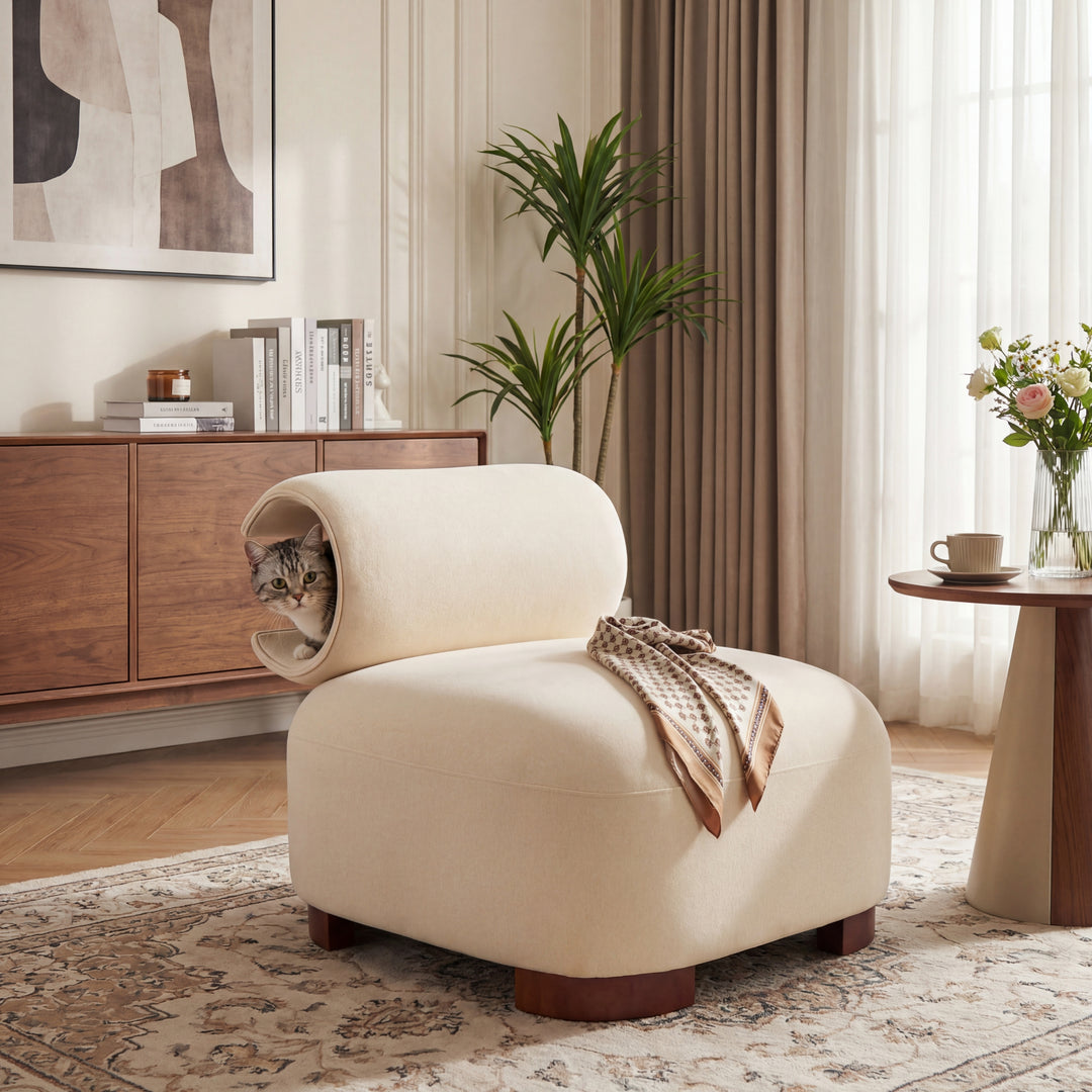 Pet-Friendly Accent Chair – Beige