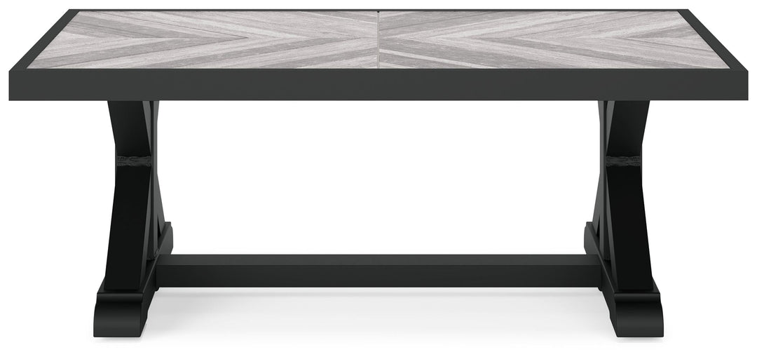 Beachcroft - Rectangular Cocktail Table - Black / Light Gray