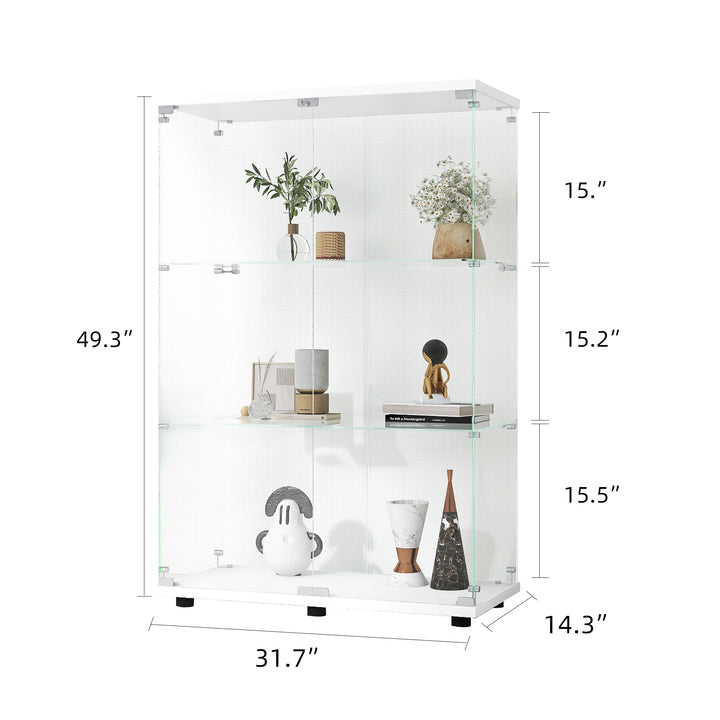 two-door-glass-display-cabinet-3-shelves-with-door-floor-standing-curio-bookshelf-white
