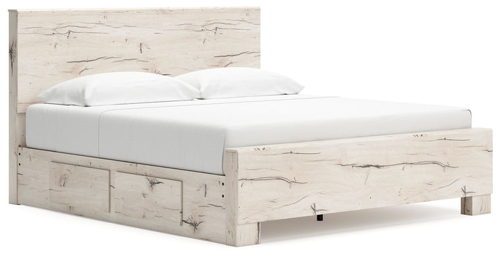 Lawroy - King Panel Bed With Under Bed Storage - Light Natural by Ashley Furniture product image
