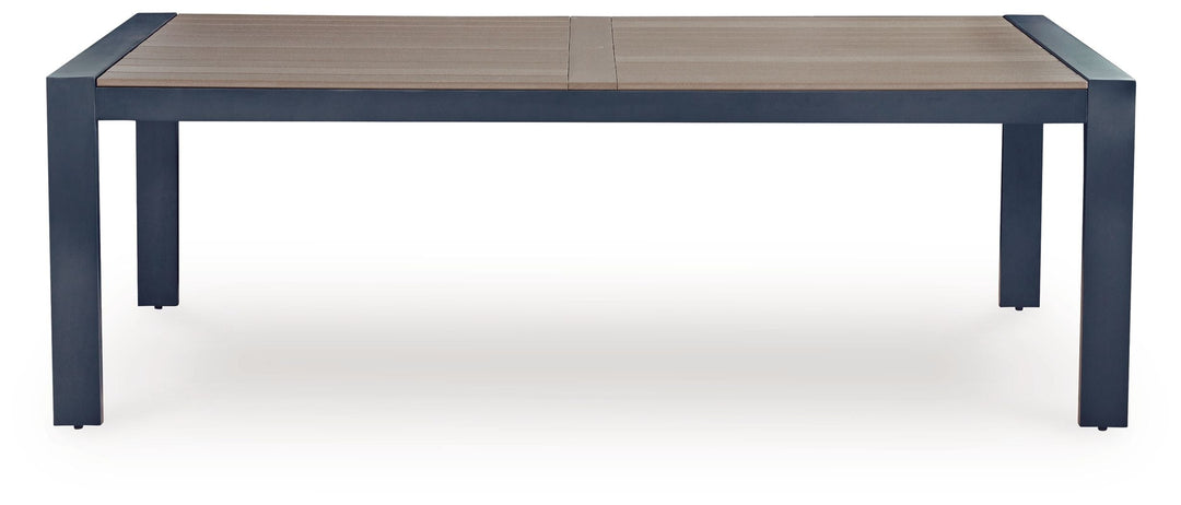 East Beach - Rectangular Dining Table With Umbrella Option - Blue