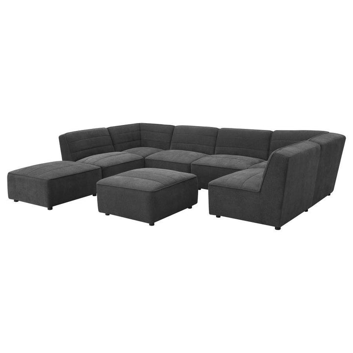 Sunny - Square Upholstered Ottoman - Dark Charcoal