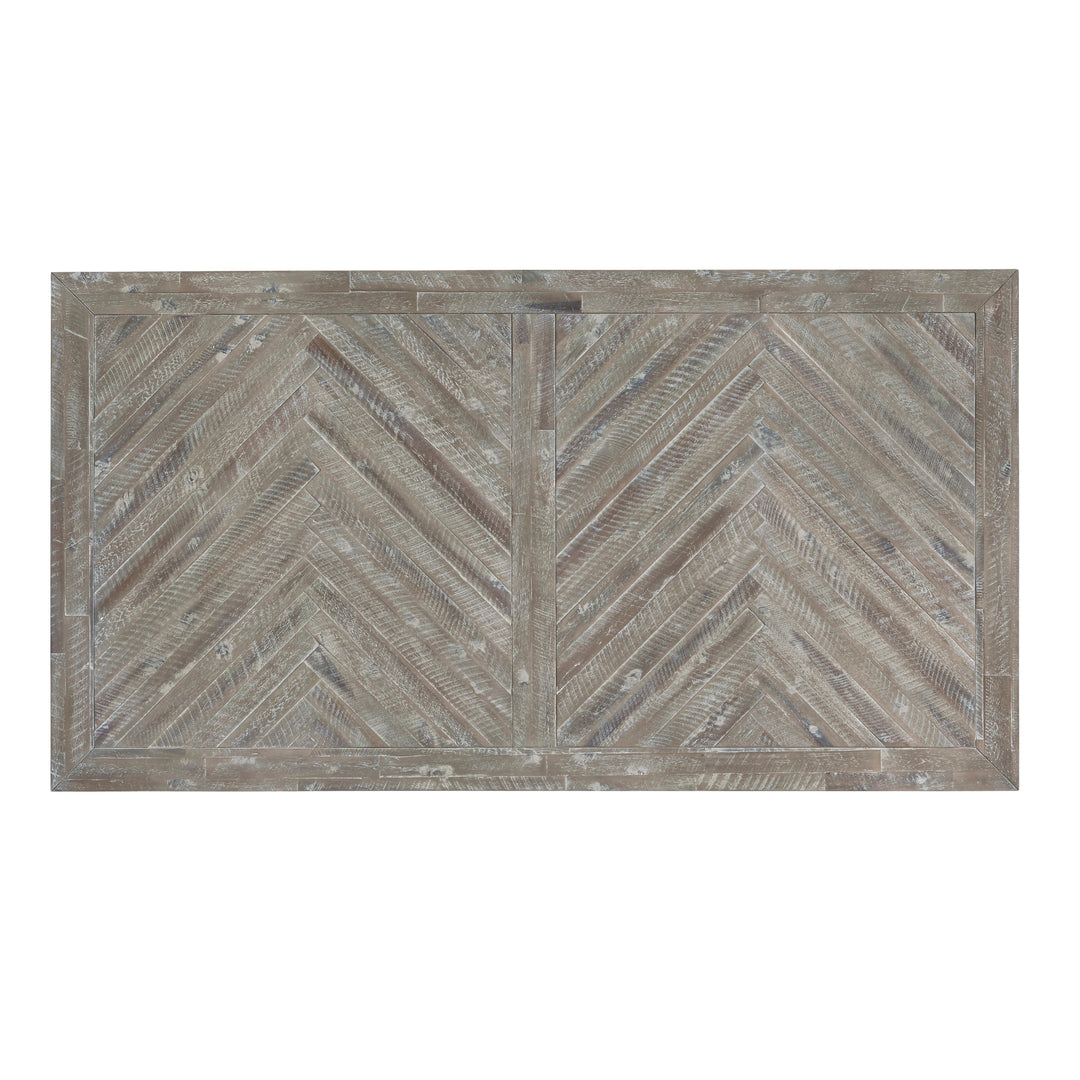 Modus Furniture 5Qs361 Herringbone Solid Wood Rectangular Dining Table In Rustic Latte