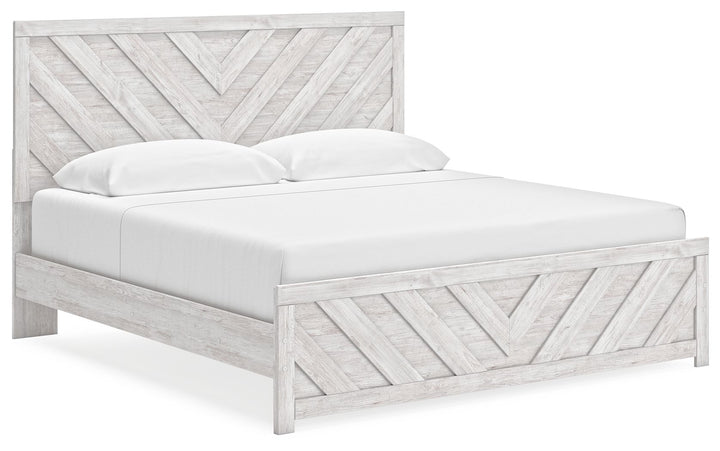 Cayboni - King Panel Bed - Whitewash by Ashley Furniture product image