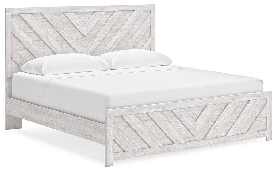 Cayboni - King Panel Bed - Whitewash by Ashley Furniture product image