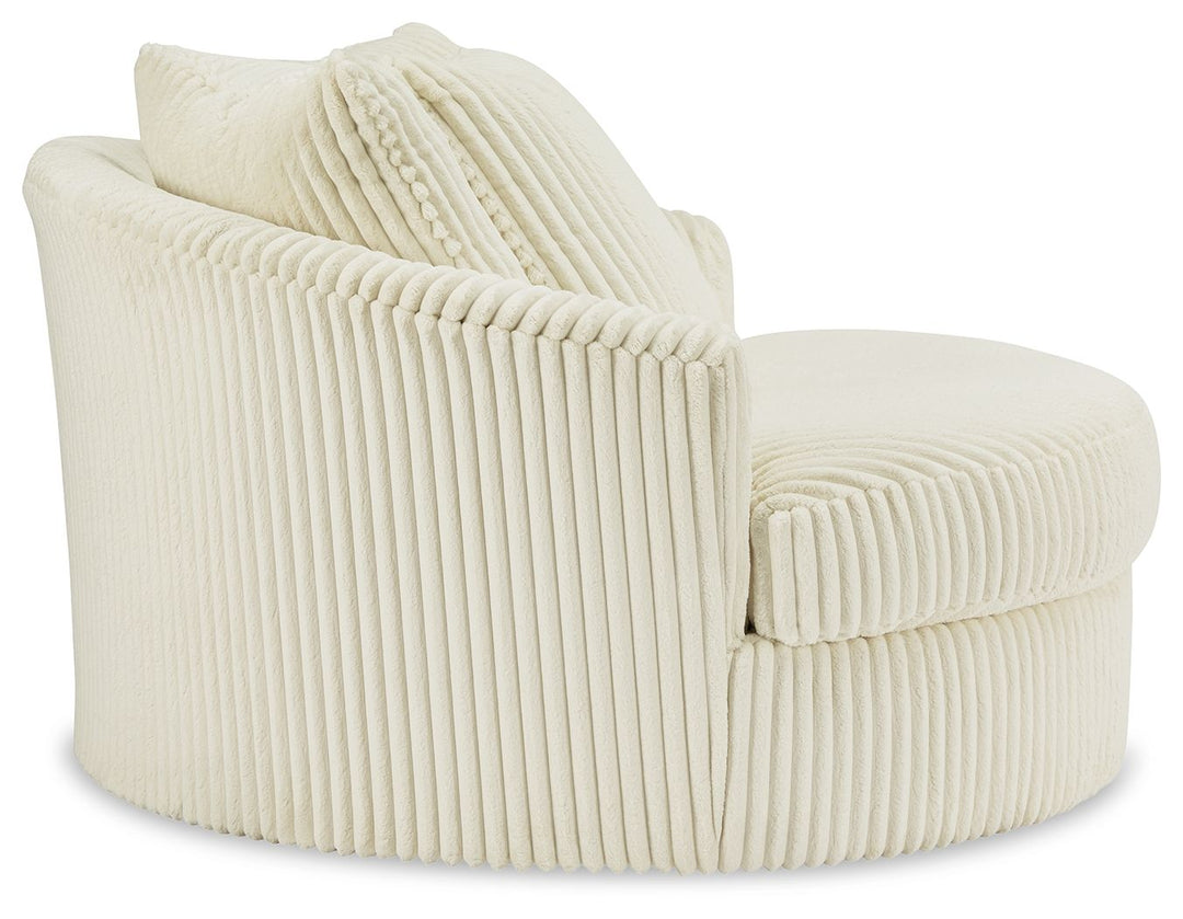 Lindyn - Oversized Swivel Accent Chair - Beige