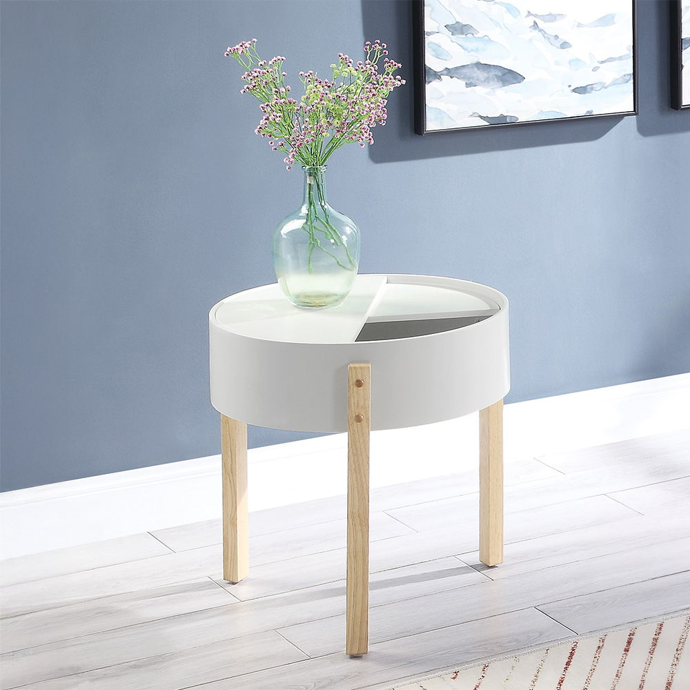 Bodfish - End Table - White & Natural