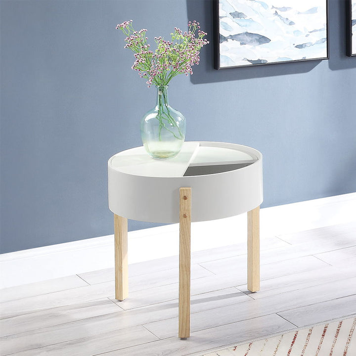 Bodfish - End Table - White & Natural