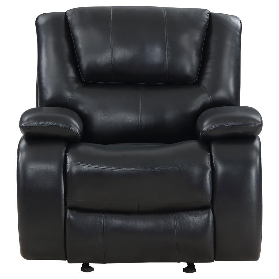 Camila - Upholstered Glider Recliner Chair - Black