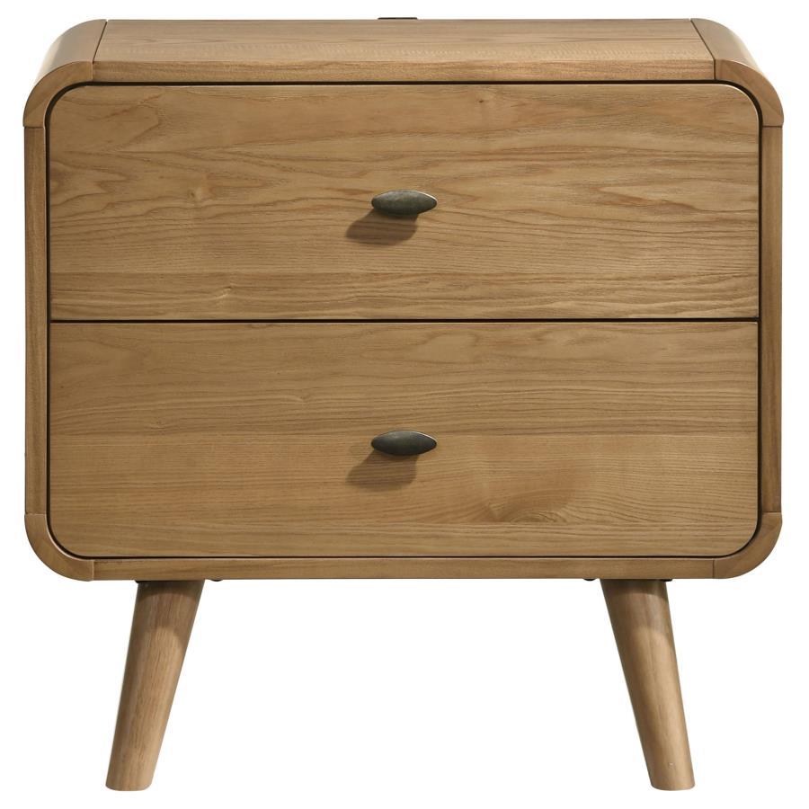Robyn - 2-Drawer Nightstand Bedside Table - Light Ash