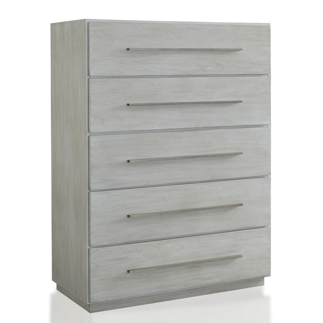 Modus Furniture Dez784A Destination Five Drawer Chest In Cotton Grey 2024