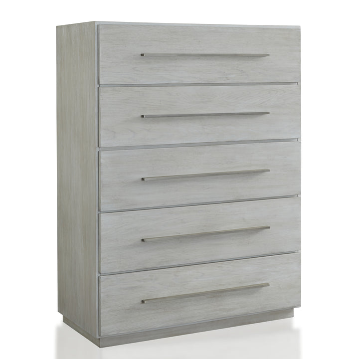 Modus Furniture Dez784A Destination Five Drawer Chest In Cotton Grey 2024
