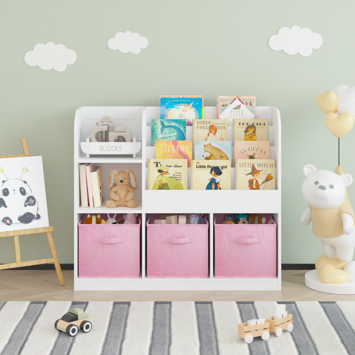 kids-bookcase-and-bookshelf-multifunctional-bookcase-white-pink