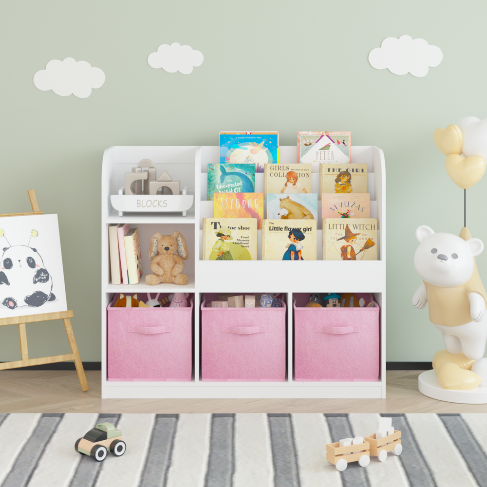 kids-bookcase-and-bookshelf-multifunctional-bookcase-white-pink