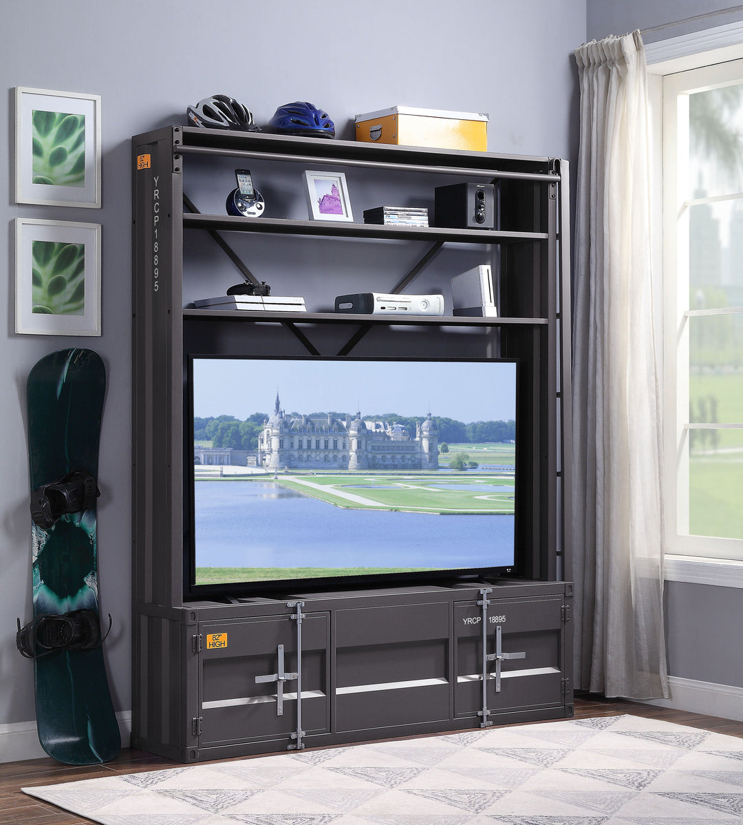 Cargo - Bookcase With Ladder - Gunmetal