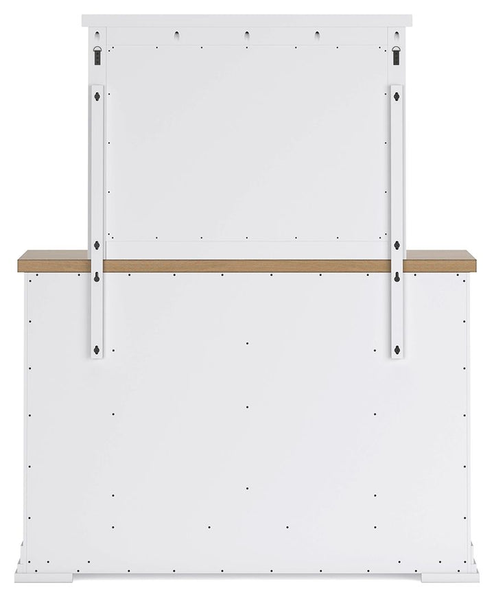 Ashbryn - Dresser And Mirror - White / Natural