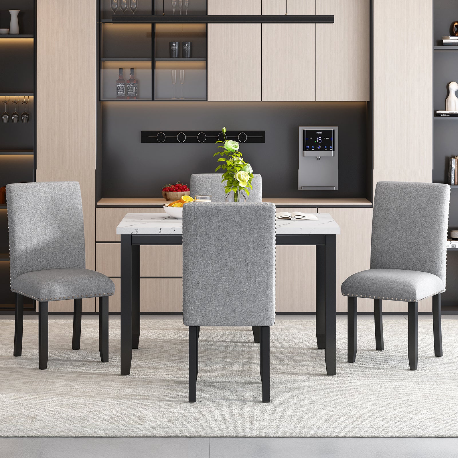 5-piece-modern-marble-dining-table-set-with-upholstered-chairs-white-light-gray-black