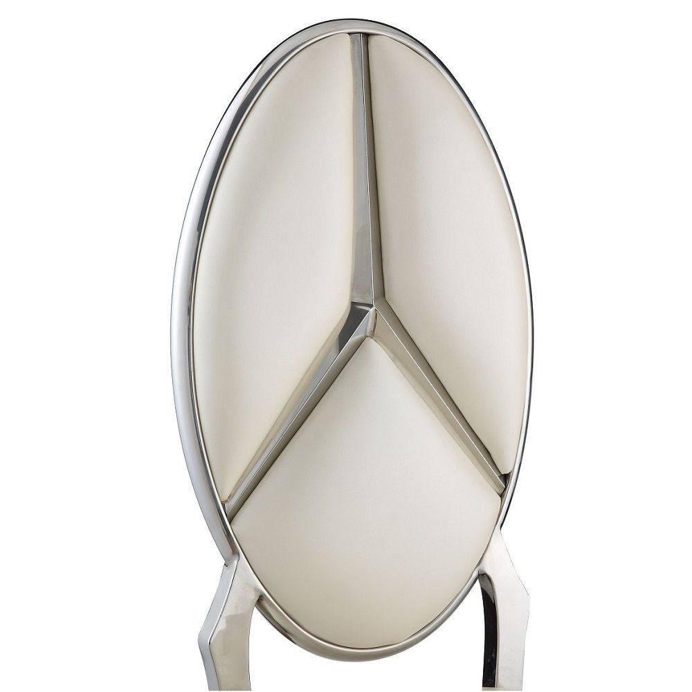 Cyrene - Side Chair Set of 2) - Beige Synthetic Leather & Antique White