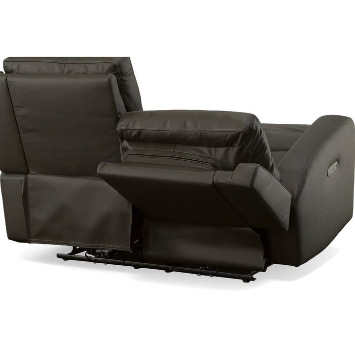 Jarvis Leather Power Reclining Loveseat with Power Headrests in Mica