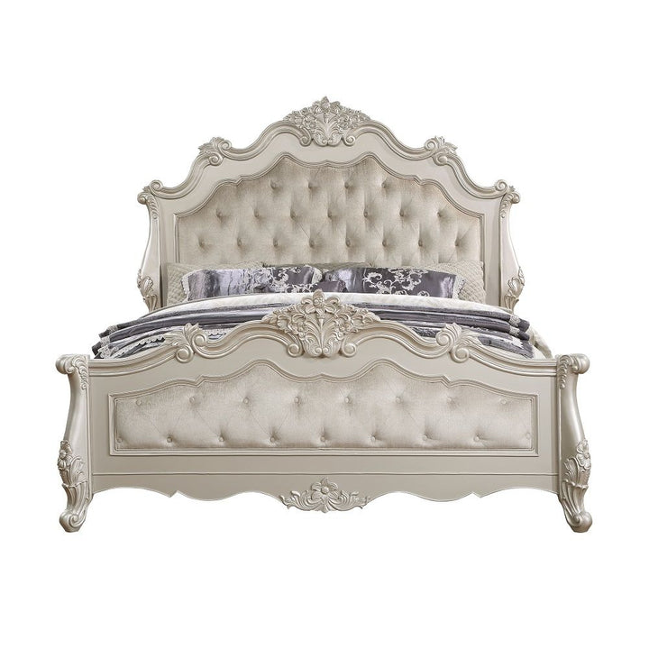Bently - Queen Bed - Fabric & Champagne
