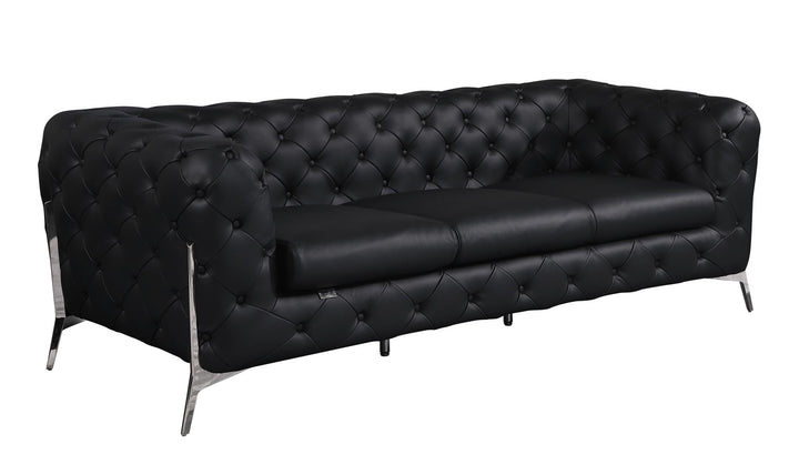 Global United Furniture DivanItalia 970 Italian Leather Black Sofa