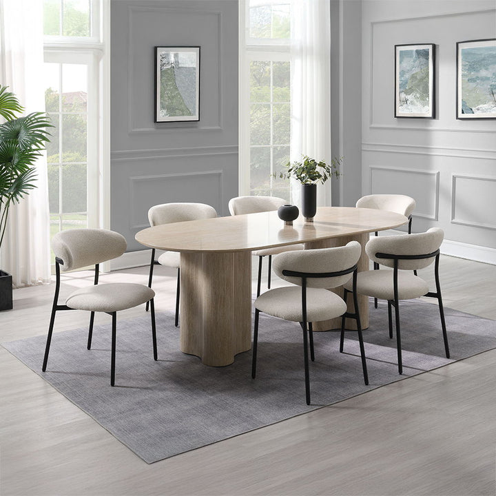 Jirina - Dining Table - Travertine Pattern
