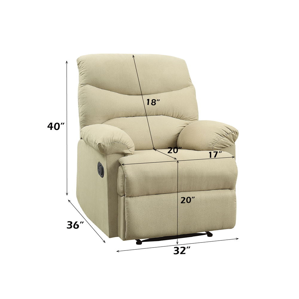 Arcadia - Motion Recliner - Beige Microfiber