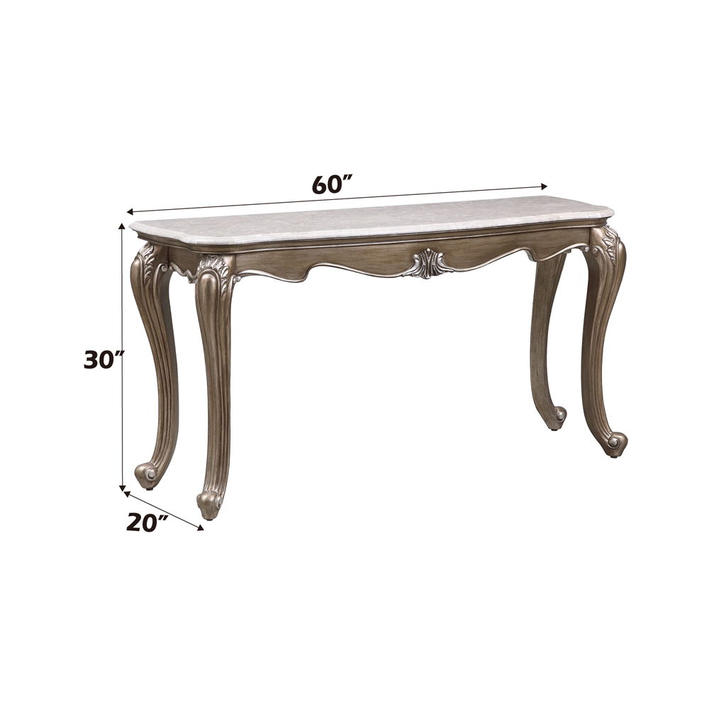 Elozzol - Sofa Table - Marble Top & Antique Bronze