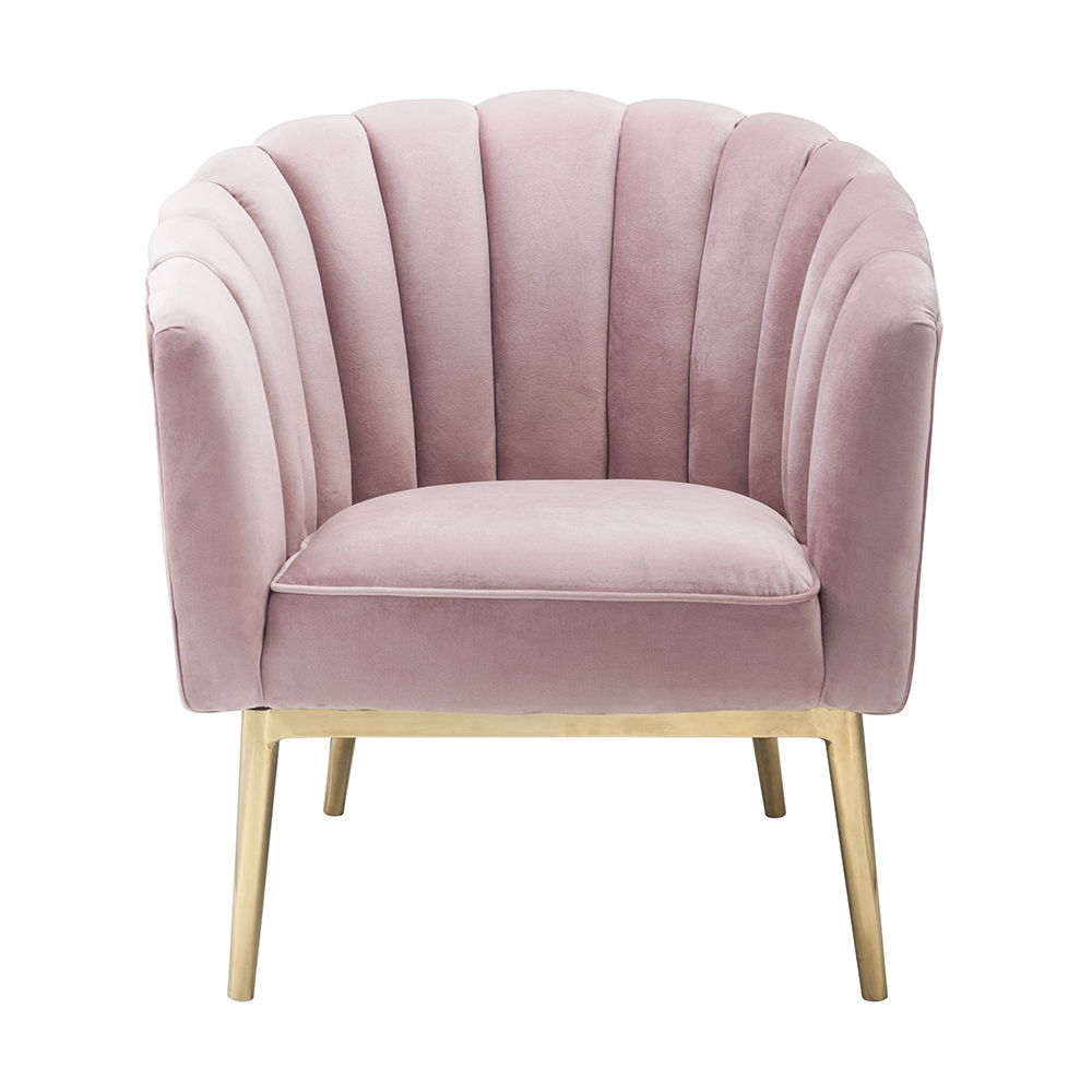 Colla - Accent Chair - Blush Pink Velvet & Gold