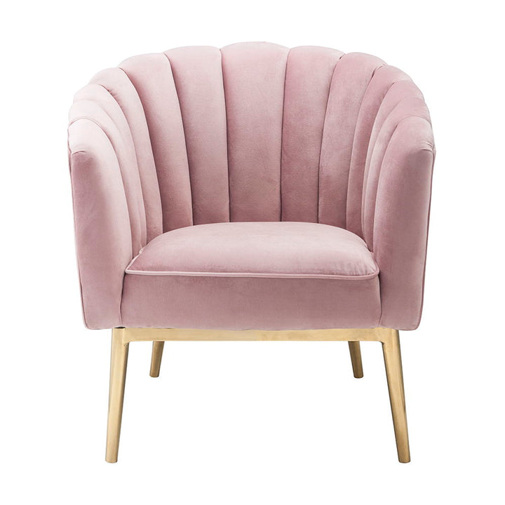 Colla - Accent Chair - Blush Pink Velvet & Gold