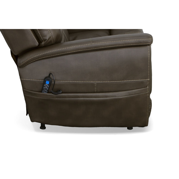 Shaw Fabric Power Lift Recliner with Power Headrest &amp; Lumbar in Driftwood