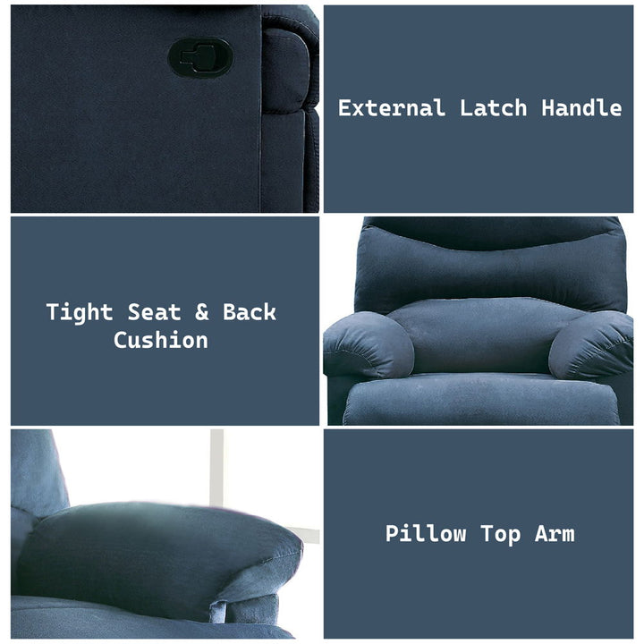 Arcadia - Motion Recliner - Blue Woven Fabric