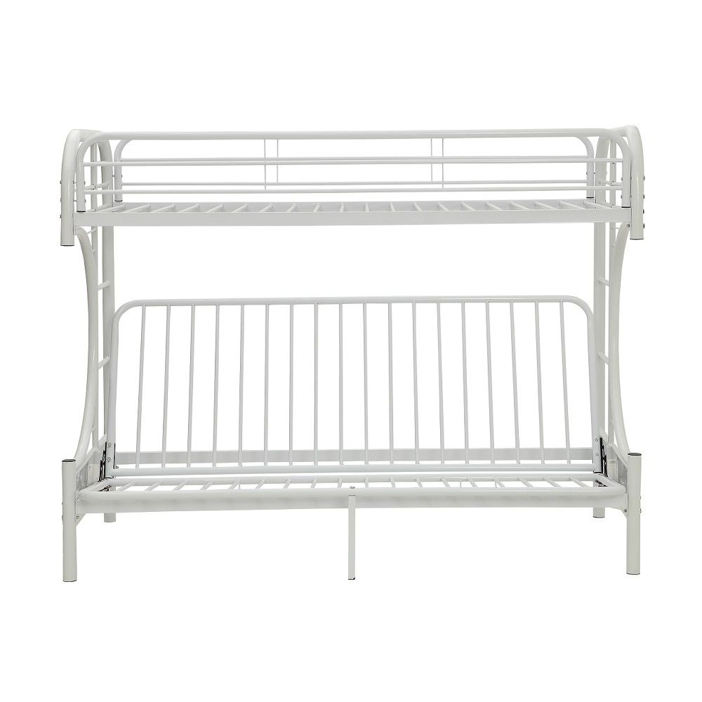 Eclipse - Twin Long/Queen Futon Bunk Bed - White