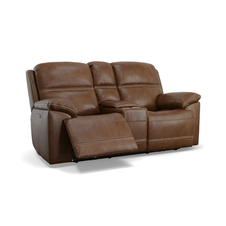 Jackson Power Reclining Loveseat With Console &amp; Power Headrests Whiskey