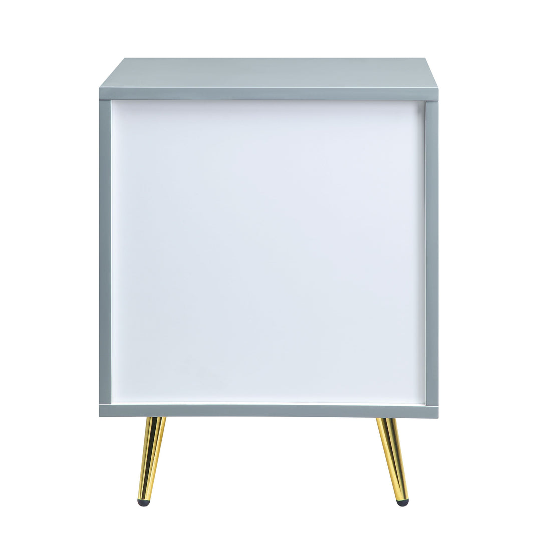 Gaines - High Gloss Nightstand - Gray