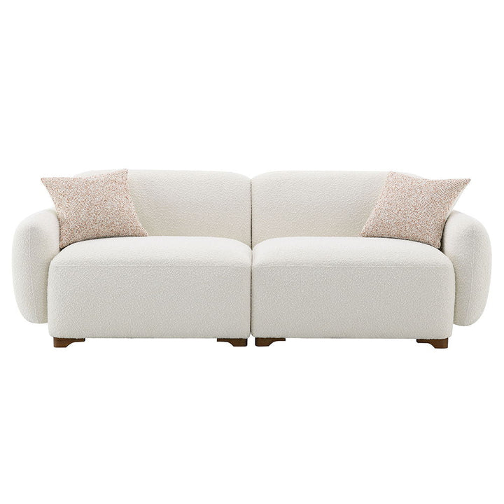 Darius - Sofa With 2 Pillows - Beige Boucle