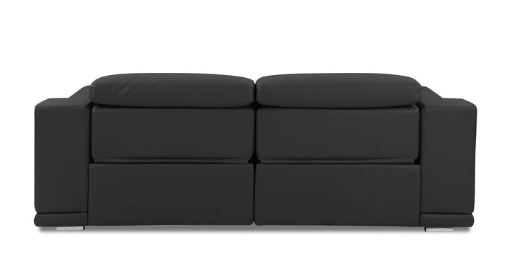 DivanItalia 9762 Top Grain Italian Leather Power Reclining Sofa with Adjustable Headrests - Dark Gray