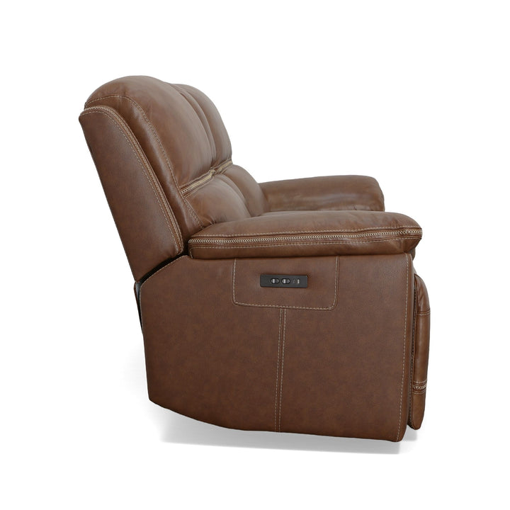 Jackson Power Reclining Loveseat With Console &amp; Power Headrests Whiskey
