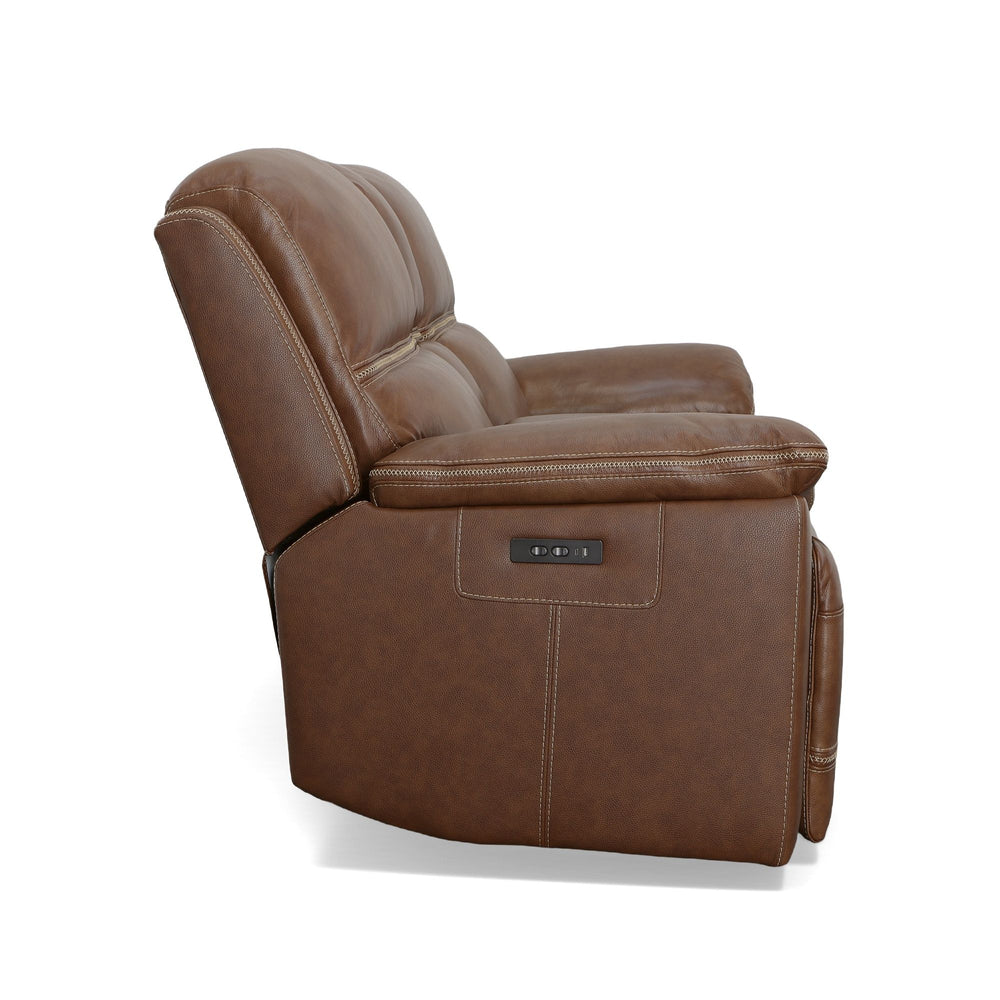 Jackson Power Reclining Loveseat With Console & Power Headrests Whiskey