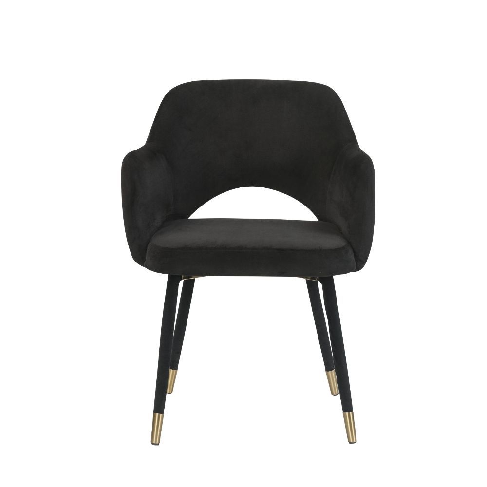 Applewood - Accent Chair - Black Velvet & Gold