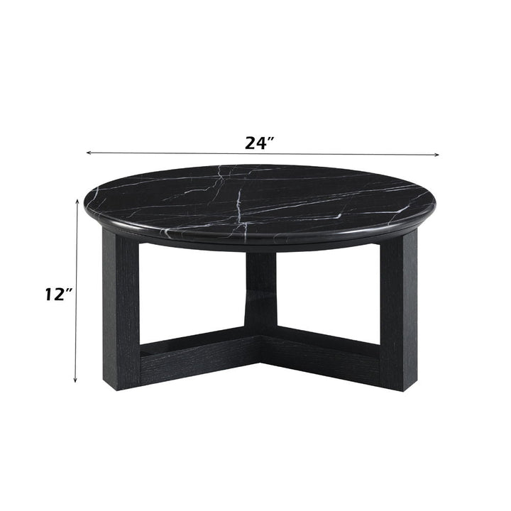 Dara - Coffee Table - Natural Marble Top & Black