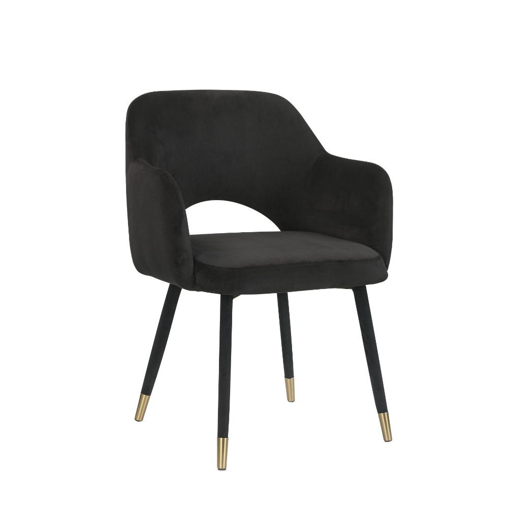 Applewood - Accent Chair - Black Velvet & Gold