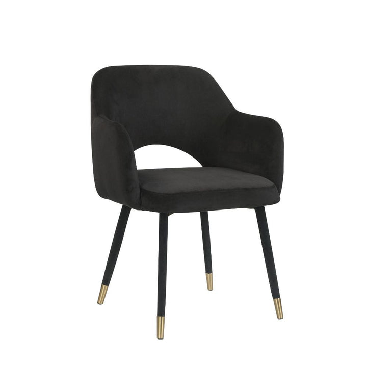 Applewood - Accent Chair - Black Velvet & Gold