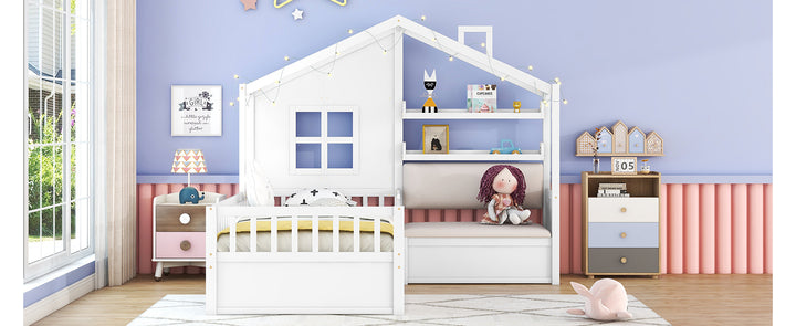 twin-size-house-bed-two-drawers-sofa-and-storage-shelf-white