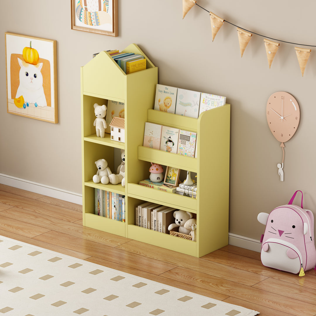 Kid's Multi  Bookshelf and Storage Organizer, Yellow