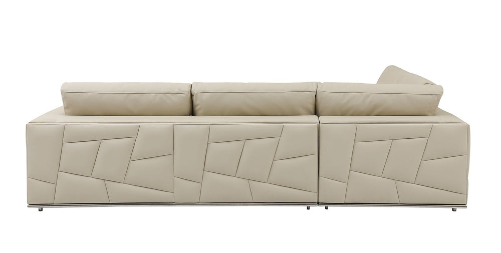 DivanItalia 998 Left Arm Facing Sectional in Top-Grain Italian Leather - Beige