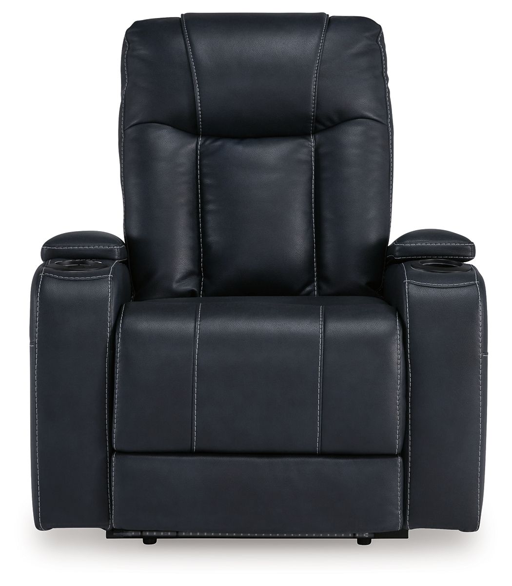 Feazada - Power Recliner With Adj Headrest - Sapphire