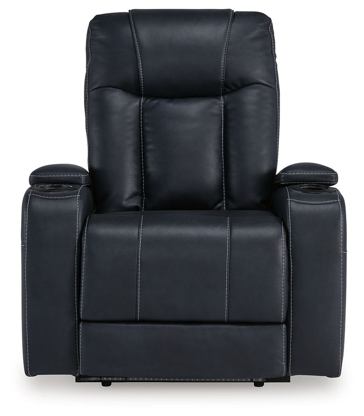 Feazada - Power Recliner With Adj Headrest - Sapphire