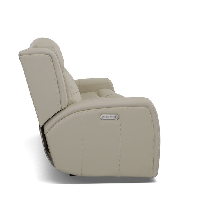 Flexsteel 1480-62PH-00911 Grant  Power Reclining Sofa With Power Headrests  Ivory