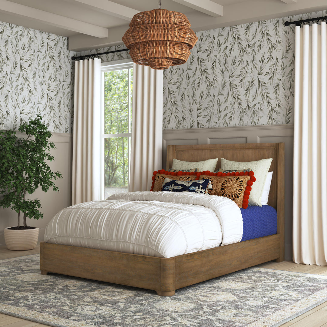 Normandy  Queen Panel Bed  Light Brown
